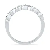 2MM 1/ CT. T.W. Natural White Diamond Sterling Silver Band