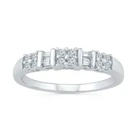 2MM 1/4 CT. T.W. Natural White Diamond Sterling Silver Band