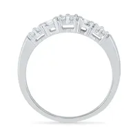 2MM 1/4 CT. T.W. Natural White Diamond Sterling Silver Band