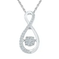 Womens 1/ CT. T.W. Mined White Diamond Sterling Silver Pendant Necklace