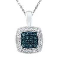 Womens Diamond Accent Natural Diamond Sterling Silver Pendant Necklace