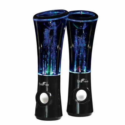 beFree Sound Multimedia Sound Reactive Color Changing LED and Dancing Water Bluetooth Computer Speakers