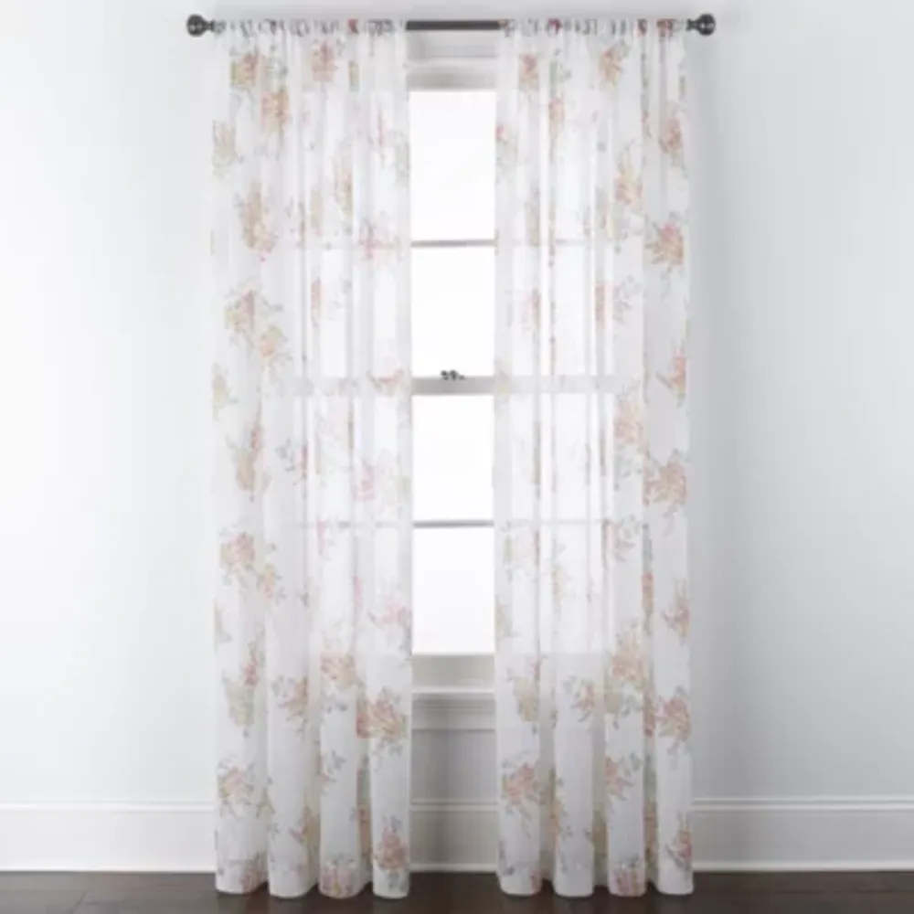 Home Expressions Crushed Voile Sheer Rod Pocket Single Curtain Panel