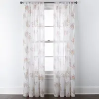 Home Expressions Crushed Voile Sheer Rod Pocket Single Curtain Panel