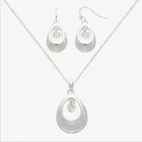 Mixit Hypoallergenic Silver Tone Teardrop Jewelry Set