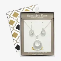 Mixit Hypoallergenic Silver Tone Teardrop Jewelry Set