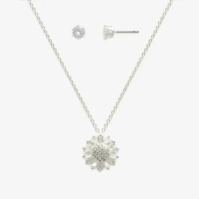 Mixit Hypoallergenic Silver Tone 2-pc. Flower Jewelry Set