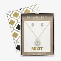 Mixit Hypoallergenic Silver Tone 2-pc. Flower Jewelry Set