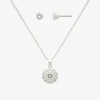 Mixit Hypoallergenic Silver Tone Pendant Necklace & Stud Earrings 2-pc. Round Jewelry Set