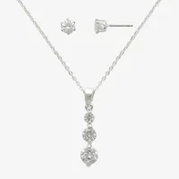 Mixit Hypoallergenic Silver Tone Pendant Necklace & Stud Earrings 2-pc. Cubic Zirconia Jewelry Set