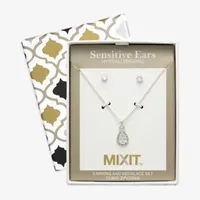 Mixit Hypoallergenic Pendant Necklace & Stud Earring 2-pc. Cubic Zirconia Jewelry Set