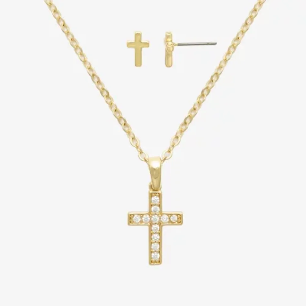 Mixit Hypoallergenic Gold Tone 2-pc. Cross Jewelry Set