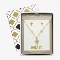 Mixit Hypoallergenic Gold Tone 2-pc. Cross Jewelry Set