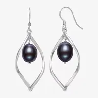 Dyed Cultured Freshwater Pearl Sterling Silver Drop Earrings