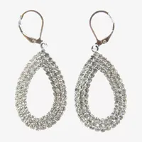 Vieste Rosa Crystal Oval Drop Earrings