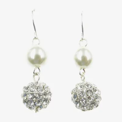 Vieste Rosa Simulated Pearl Round Drop Earrings