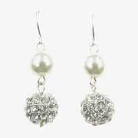 Vieste Rosa Simulated Pearl Round Drop Earrings