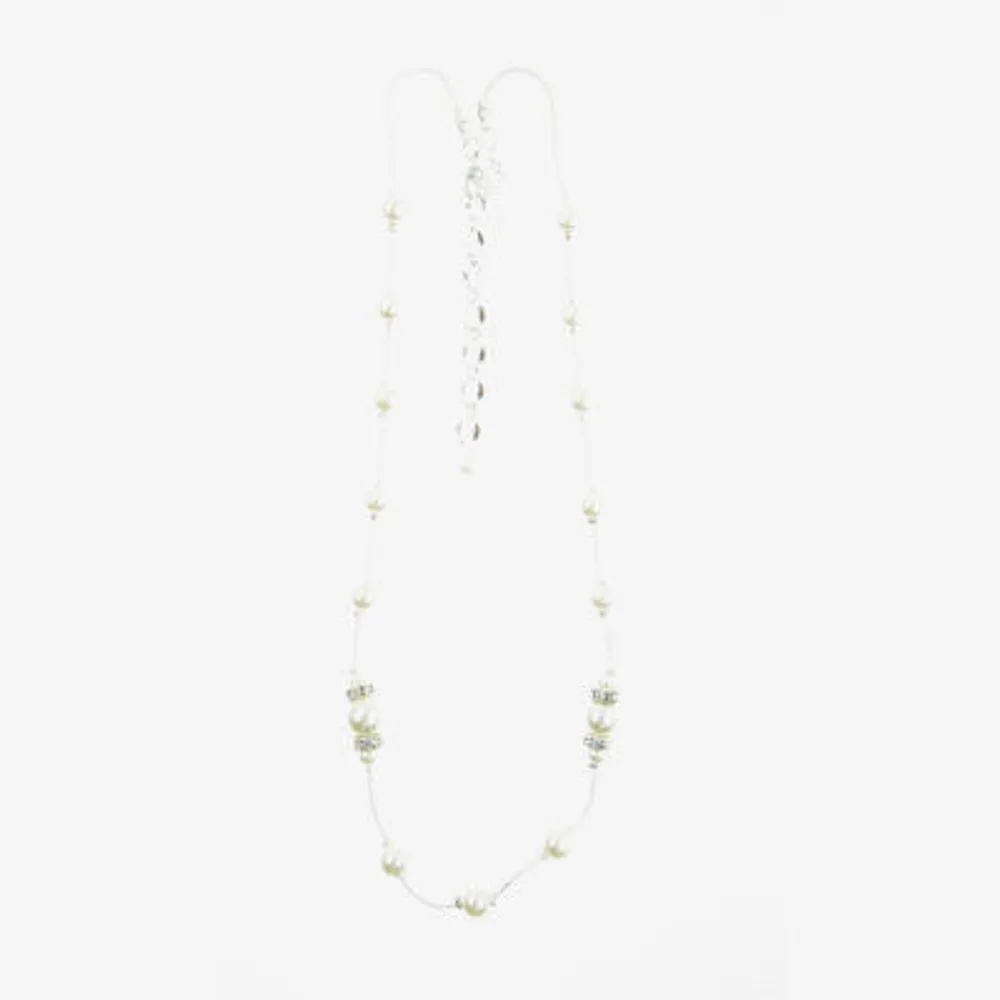 Vieste Rosa Simulated Pearl 18 Inch Link Illusion Necklace