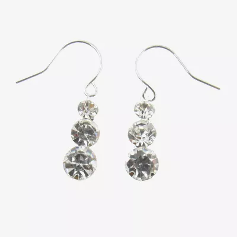 Vieste Rosa Womens Crystal Round Drop Earrings