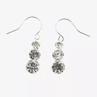 Vieste Rosa Womens Crystal Round Drop Earrings