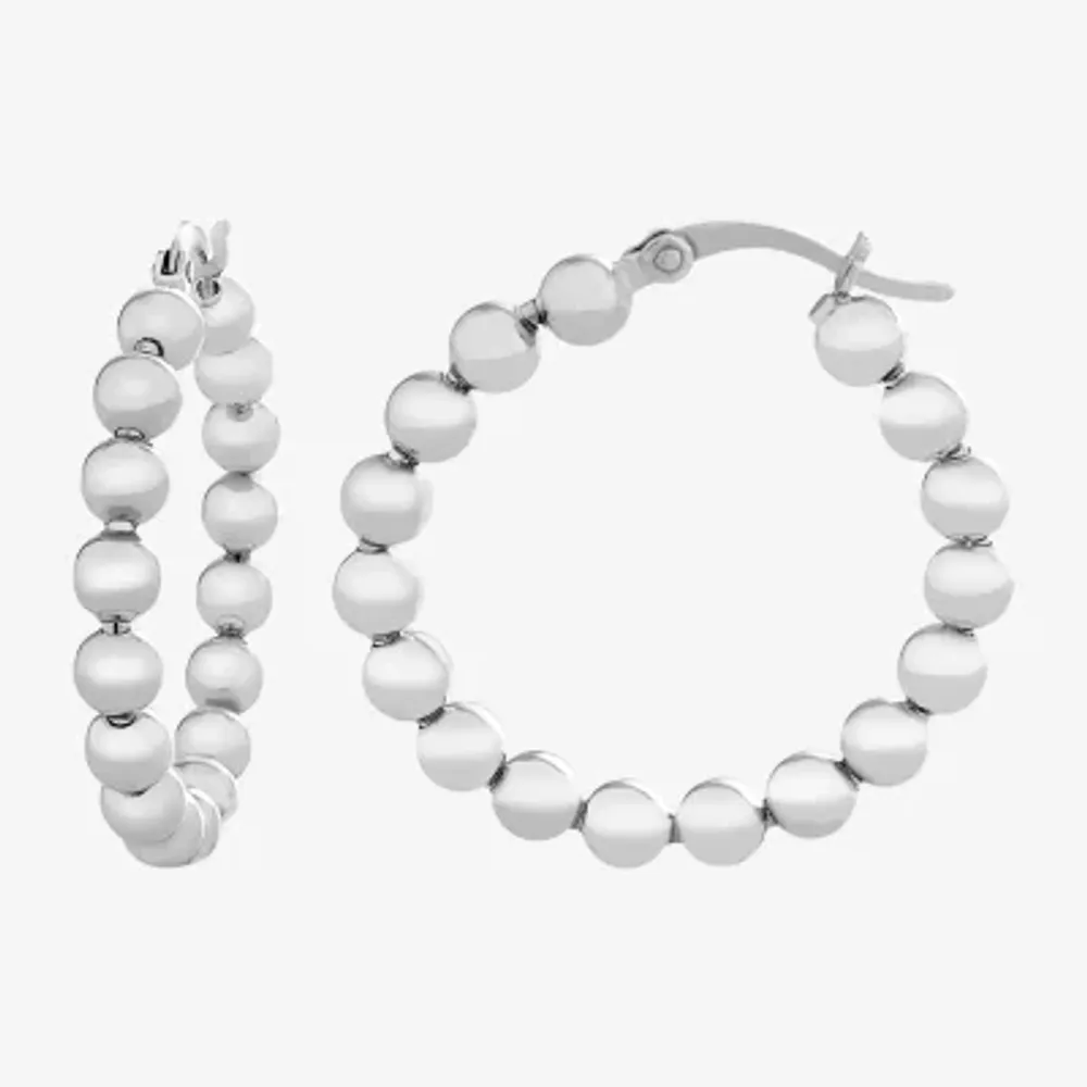 Sterling Silver 30mm Round Hoop Earrings
