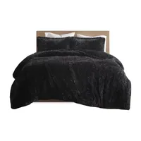 Intelligent Design Leena Shaggy Fur Duvet Cover Set