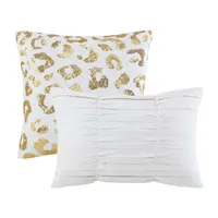 Intelligent Design Serena Metallic Animal Printed Duvet Cover Set with decorative pillows