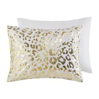 Intelligent Design Serena Metallic Animal Printed Duvet Cover Set with decorative pillows