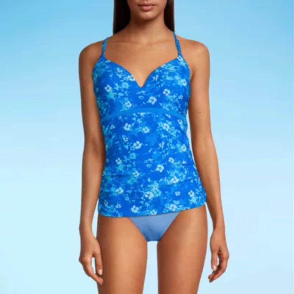 Free Country Stretch Fabric Floral Tankini Swimsuit Top | Plaza Las Americas