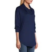 St. John's Bay Womens Cowl Neck Long Sleeve Tunic Top