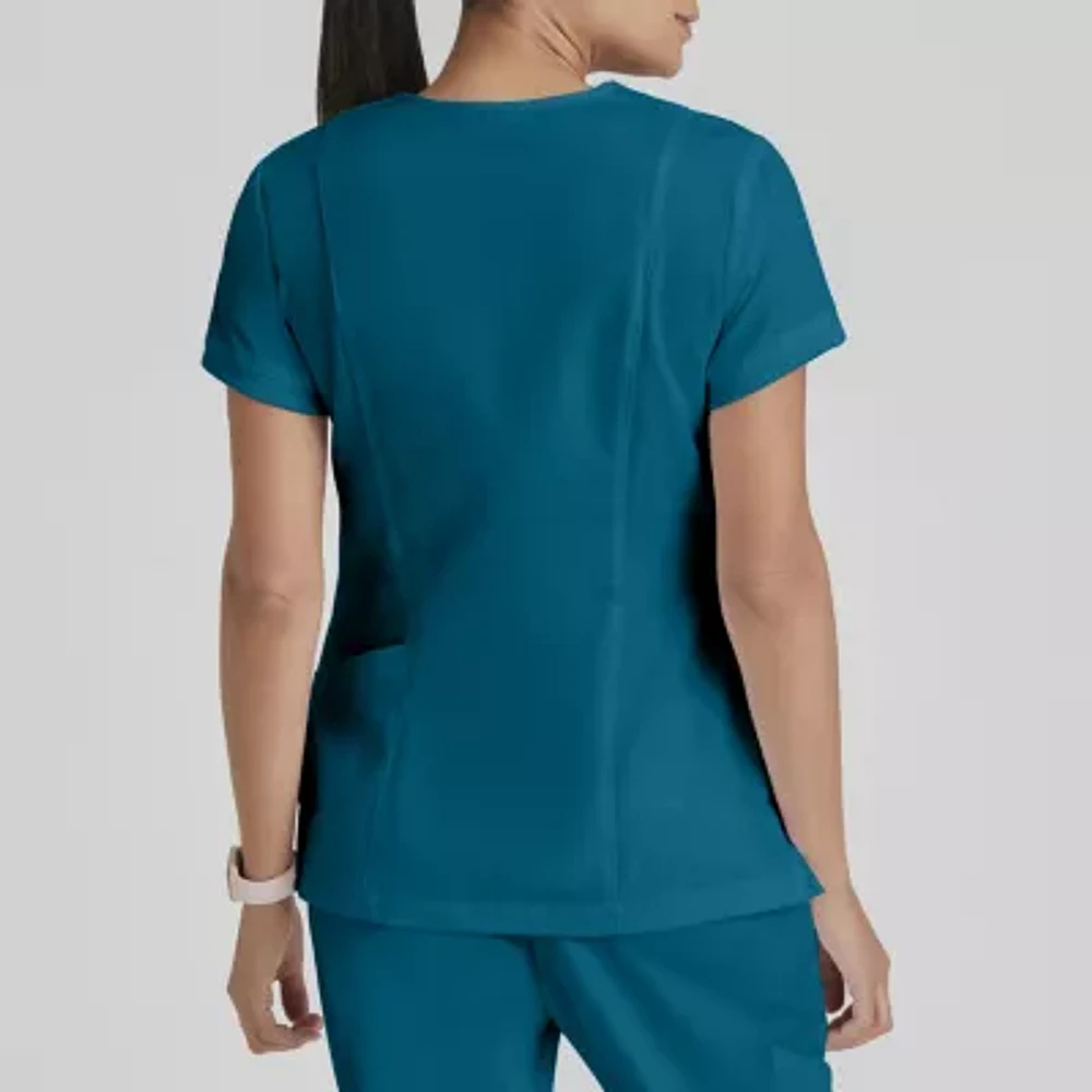 Grey's Anatomy™ by Barco Classic Grt049 Kira 4-Pocket Womens V Neck Moisture Wicking Short Sleeve Scrub Top