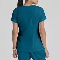 Grey's Anatomy™ by Barco Classic Grt049 Kira 4-Pocket Womens Plus Tall V Neck Moisture Wicking Short Sleeve Scrub Top