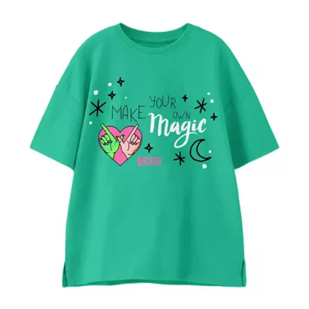 Big Girls Crew Neck Short Sleeve Wicked Graphic T-Shirt