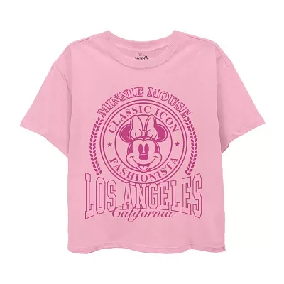 Little & Big Girls Round Neck Short Sleeve Minnie Mouse Graphic T-Shirt