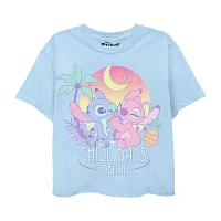 Little & Big Girls Round Neck Short Sleeve Stitch Graphic T-Shirt