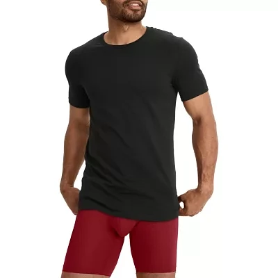 Jockey Cotton Stretch Mens 3 Pack Short Sleeve Crew Neck T-Shirt