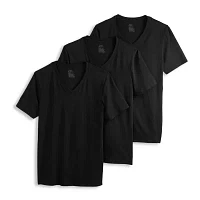 Jockey Cotton Stretch Mens 3 Pack Short Sleeve V Neck T-Shirt