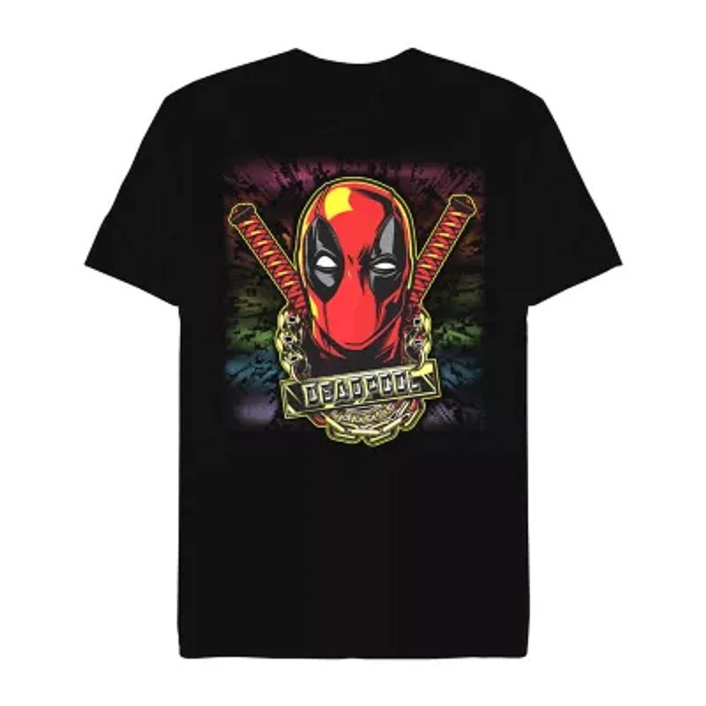 Novelty Mens Crew Neck Short Sleeve Regular Fit Deadpool Graphic T-Shirt