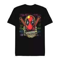 Novelty Mens Crew Neck Short Sleeve Regular Fit Deadpool Graphic T-Shirt