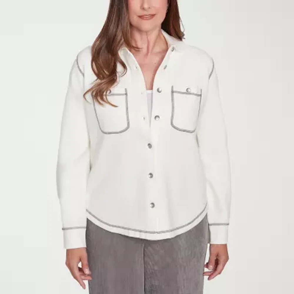 Alfred Dunner Copenhagen Lightweight Womens Shirt Jacket