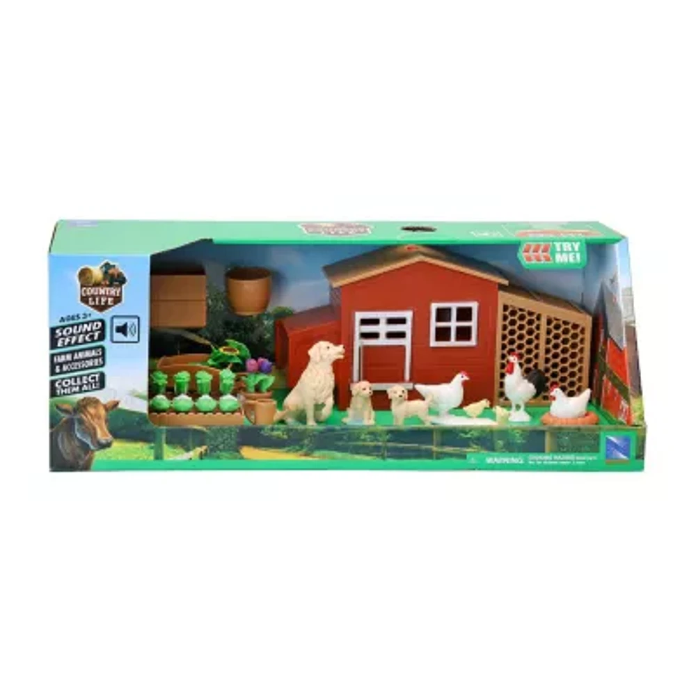 New Ray Chicken N Gardening Play Set