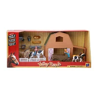 New Ray Valley Ranch Barn Horse Set Toy Playset