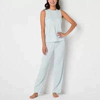 Jaclyn Womens Crew Neck Sleeveless 2-pc. Pant Pajama Set