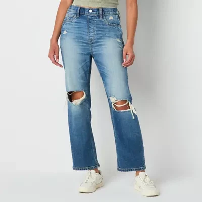 Arizona Juniors Womens Highest Rise Straight Leg Seated Wear Jean