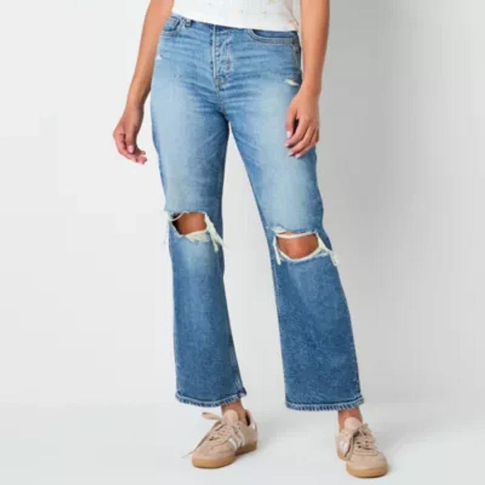 Arizona Juniors Womens Highest Rise Straight Leg Easy-on + Easy-off Jean