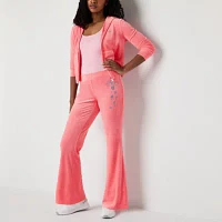 Juicy By Couture Womens Mid Rise Flare Track Pant-Juniors