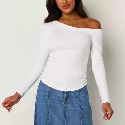 a.n.a Womens Off The Shoulder Long Sleeve T-Shirt