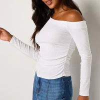 a.n.a Womens Asymmetrical Neck Long Sleeve T-Shirt