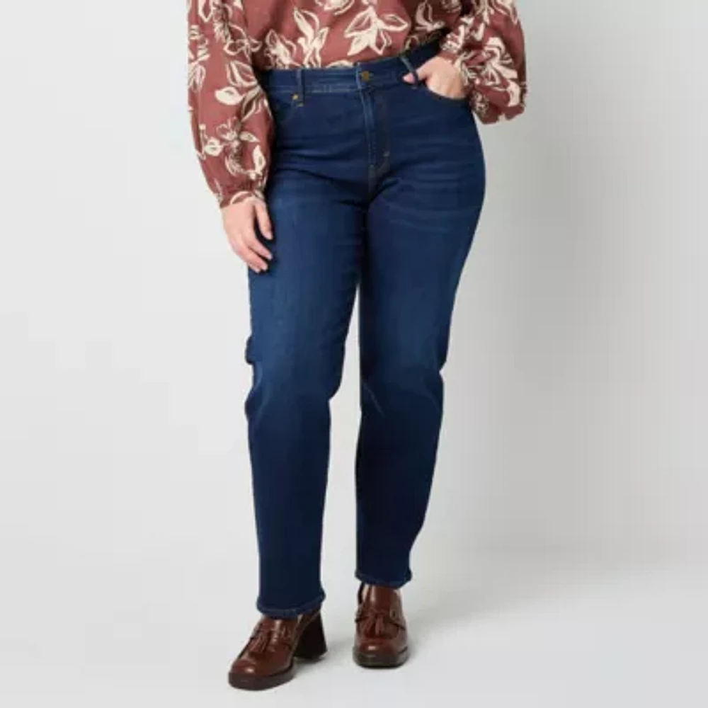 a.n.a Plus Womens High Rise Curvy Fit Jean