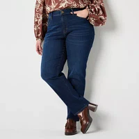 a.n.a Plus Womens High Rise Curvy Fit Jean